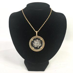 Vintage Crown Trifari Cherub Pendant Necklace